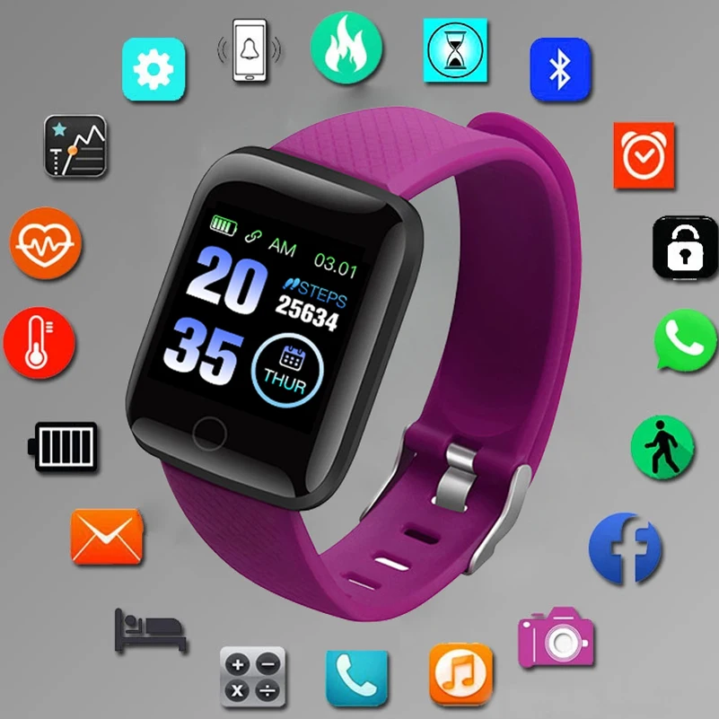 Смарт-часы 116 Plus для женщин, спортивные мужские часы, фитнес-браслет, электронные мужские наручные часы, цифровые наручные часы, часы