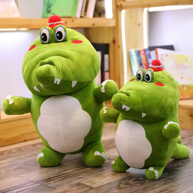 

Standing Cartoon Red Hat Little Crocodile Boy Plush Toy Pillow Doll