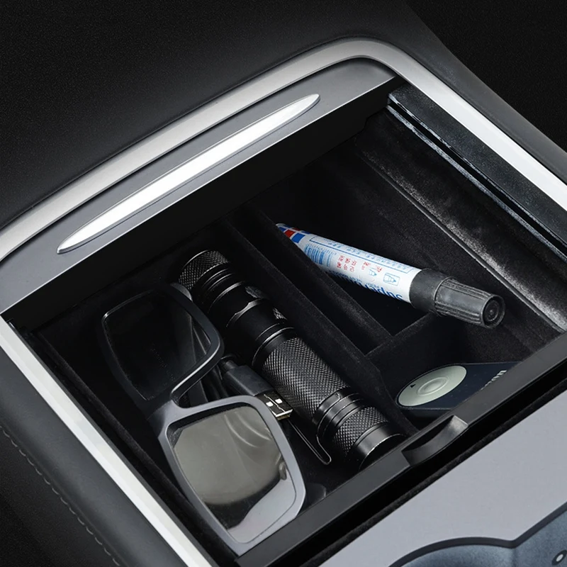 

Sunglass Holder for Tesla Model 3 2021 Center Console Organizer Insert ABS Black Materials Tray