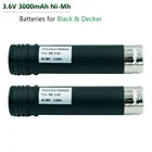 NiMH аккумулятор для Black  Decker Versapak VP100 VP100C VP105 VP110 S100 S200 S300 S400 S500 L10, 3,6 В, 3000 мАч