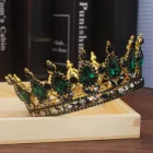 Тиары и короны в винтажном стиле, диадемы с кристаллами для свадьбы, конкурса невесты, головной убор для мужчин и женщин, ювелирные украшения для волос для невесты
