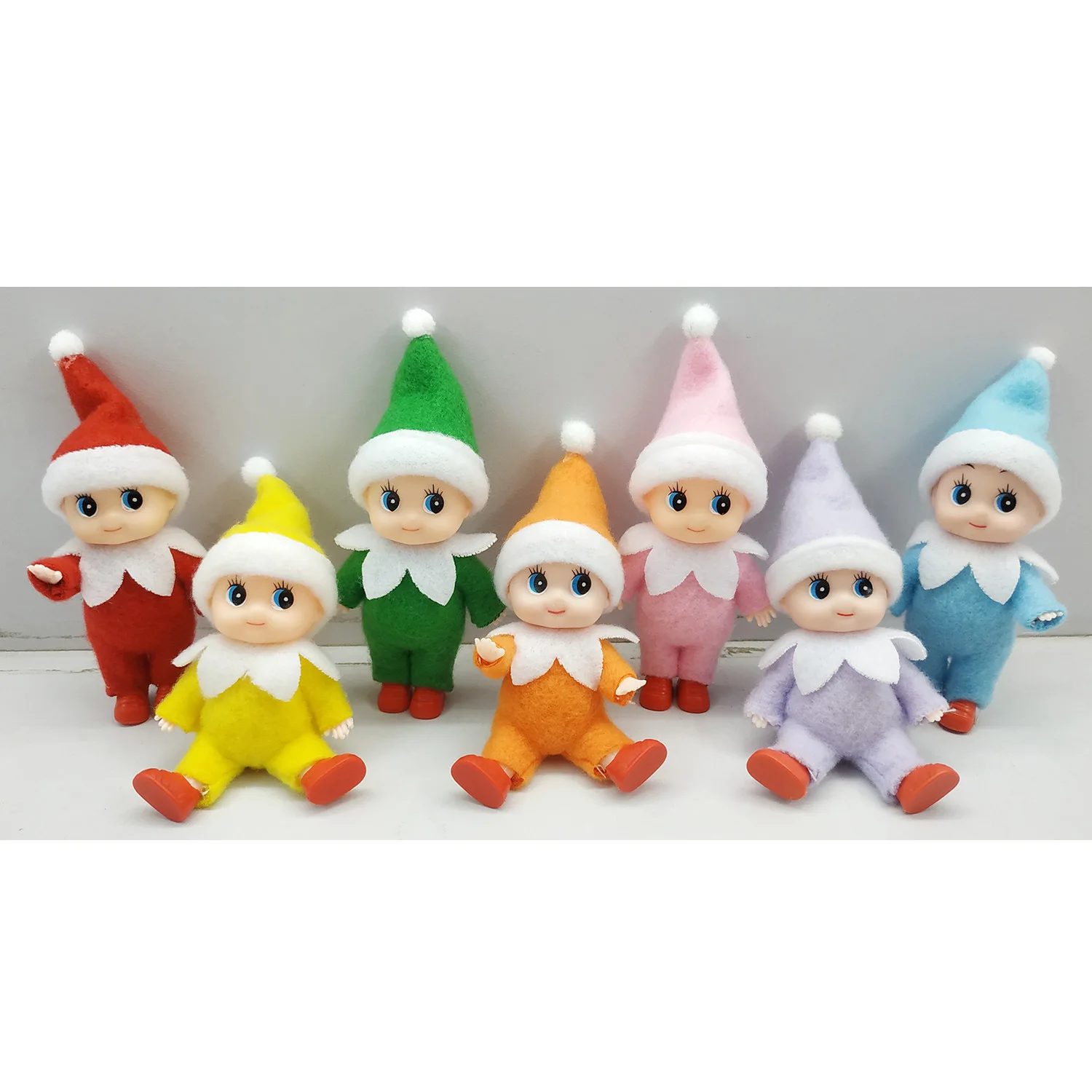 

DHL Fedex 50PCS/100PCS/200PCS/500PCS Baby Elf Dolls with Feet Shoes Elf Toy with Movable Arms and Legs Christmas Baby Elves Doll