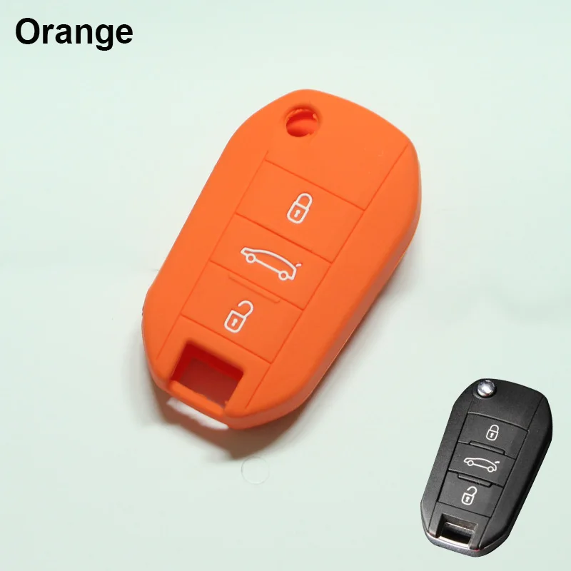 Складной силиконовый чехол для автомобильного ключа с 3 кнопками Peugeot 207 301 307 308 308S