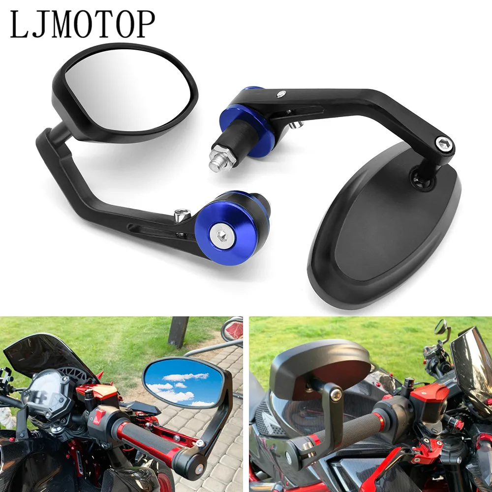 Motorcycle Rear View Side Mirrors Moto Rearview Bar End cafe racer mirror For Honda PCX 125 150 KAWASAKI Versys 650 KLZ1000 Z400 |