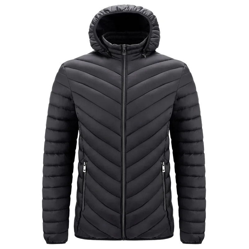 Men's Winter Jacket Cotton-padded Hooded Parkas Down Jacket Man Hat Detachable Casual Jacket Mens Clothing