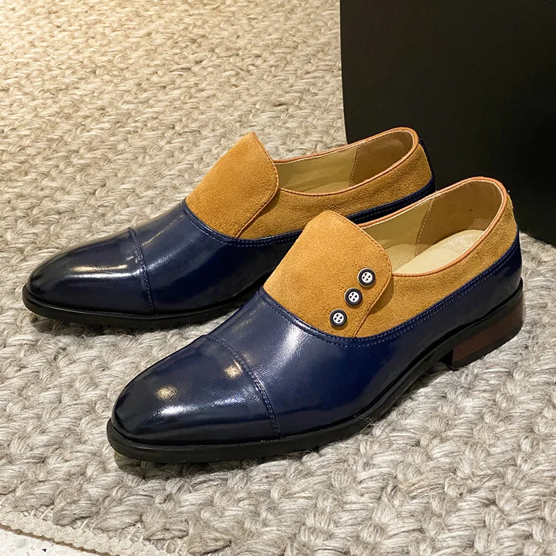 

Мужские Винтажные Туфли-оксфорды из натуральной кожи, с острым носком