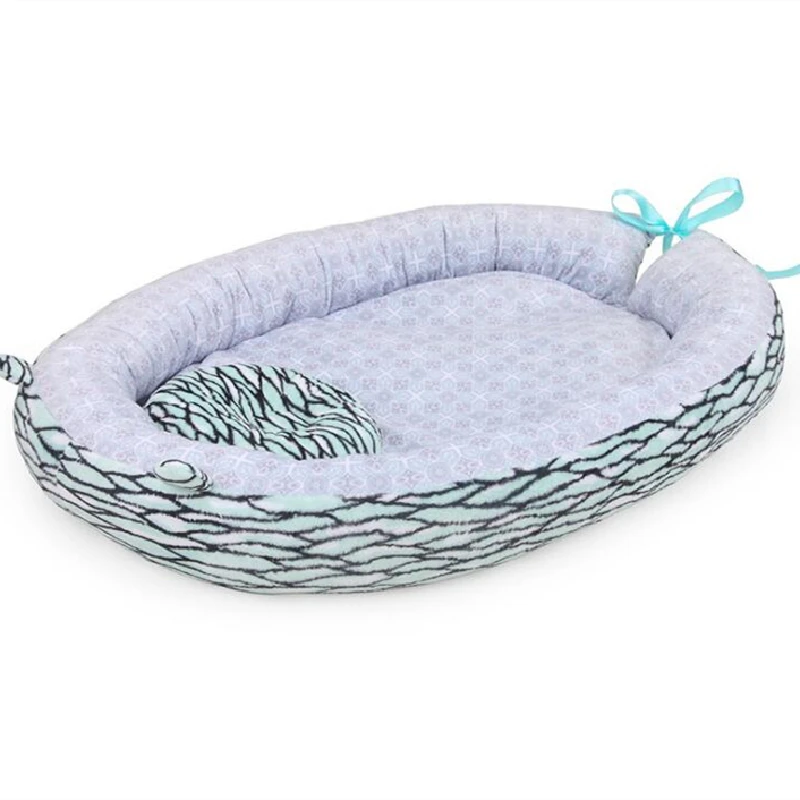 

Portable Imitation Baby Crib Baby Nest Bed Travel Bed Baby Lounge Bassinet Bumper With Pillow Cushion Travel Bed