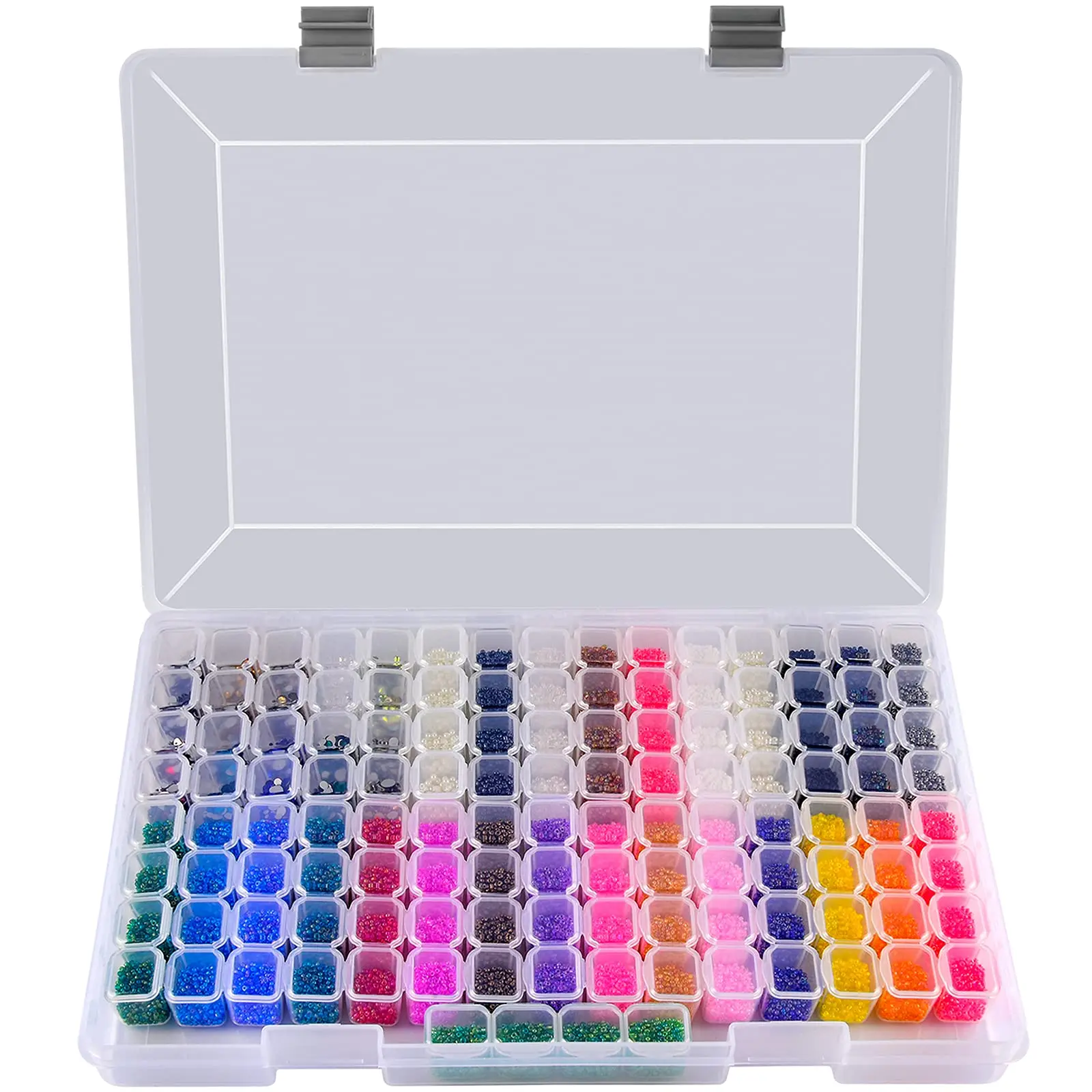 

124/64 бокс для алмазной живописи, аксессуары, чехол, прозрачные пластиковые бусины, бокс для хранения для алмазной вышивки