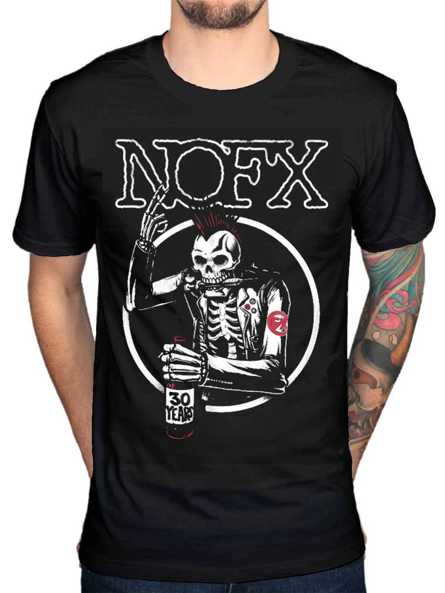 NOFX старый Череп Топы Футболка панк рок металлическая группа Мерч Fat Mike Eric Melvin