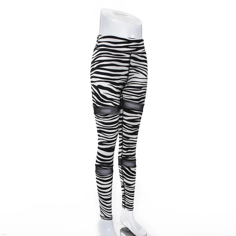 

Leggings Sports Women Fitness Capris Mesh Stripes Jogging Fitness Hip-Lifting Seamless Outdoor Running Sports Pants Plus Size