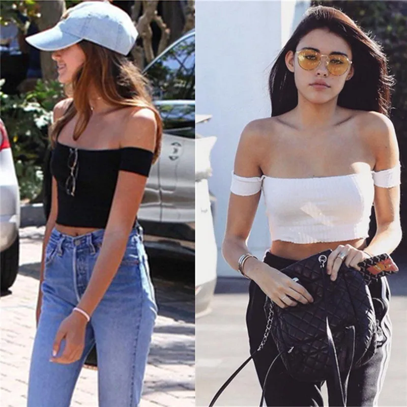 2021 Новый сексуальный женский Топ без бретелек с вырезом-лодочкой пляжная одежда