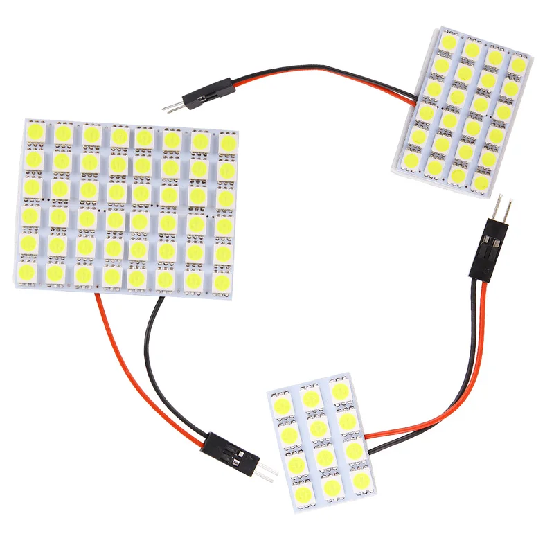T10 машина для чтения светильник 48 24 12 SMD 5050 светодиодный Панель белый салона Купол