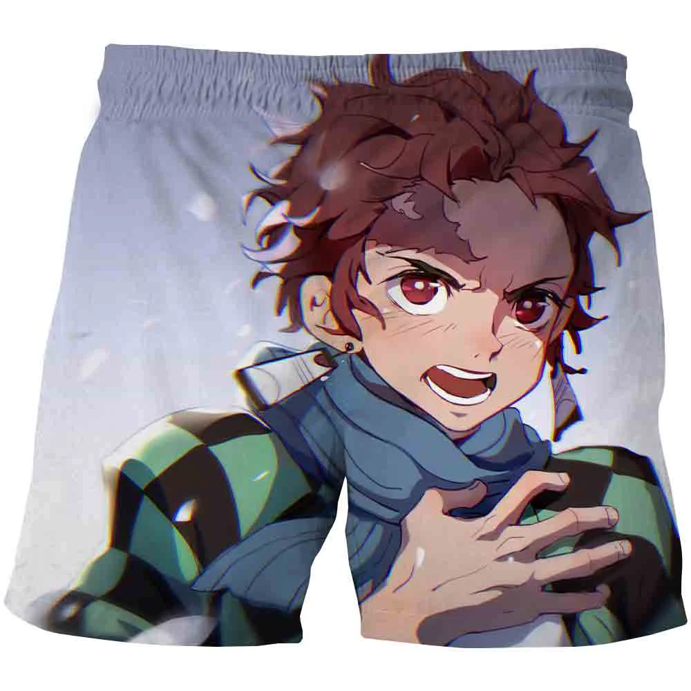 

2021 New Japanese anime Demon slayer harajuku Short pants Boys Girls Summer hot Sale cartoon fashion print 3D shorts streetwear