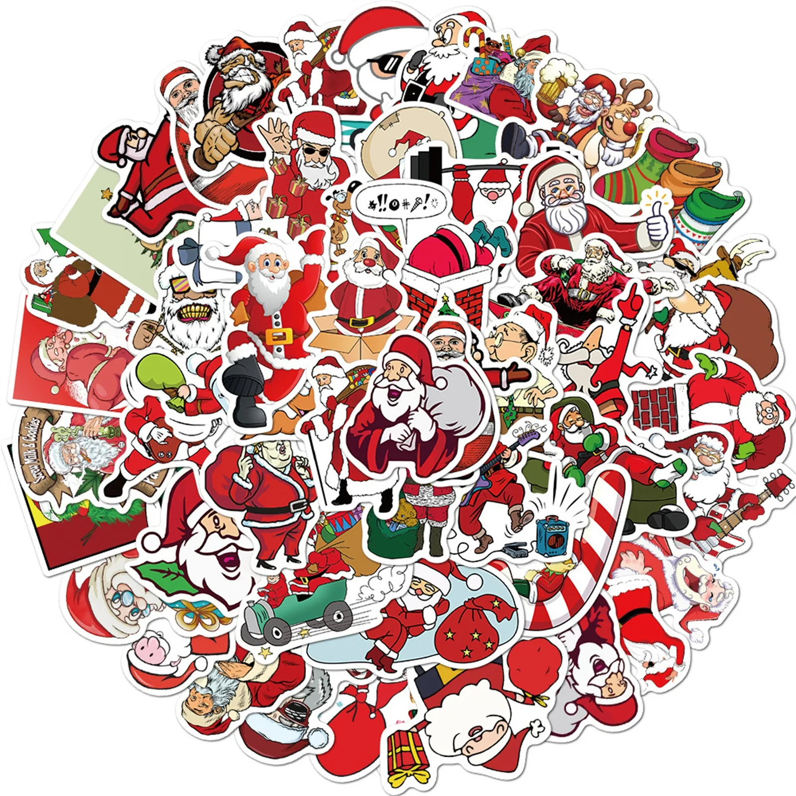 

50PCS New Christmas Kids Toys Graffiti Stickers Santa Claus With Masks Blessing Lucky Stickers Home Decoration Toys for children