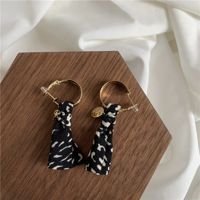 

TIMEONLY Unique Design Multi Color Colth Dangle Earring Circle Retro Long Earrings for Women Sweet Accessories Party Gifs