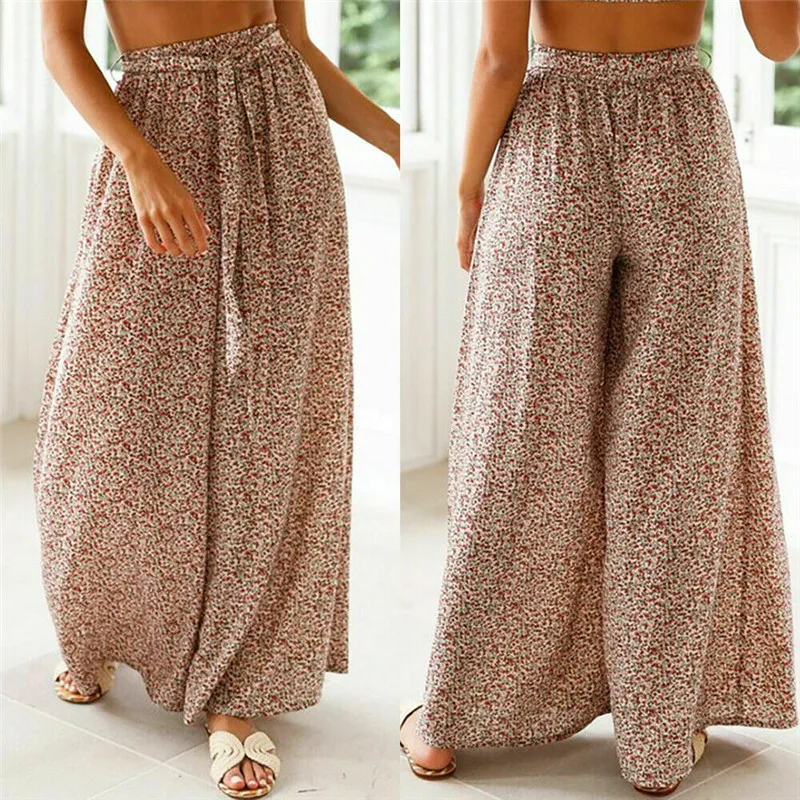 2019 Boho Women Baggy Harem Pants Hippie Wide Leg Gypsy Palazzo High Waist Loose Trousers Flared Bell Bottoms Hot Sale | Женская одежда