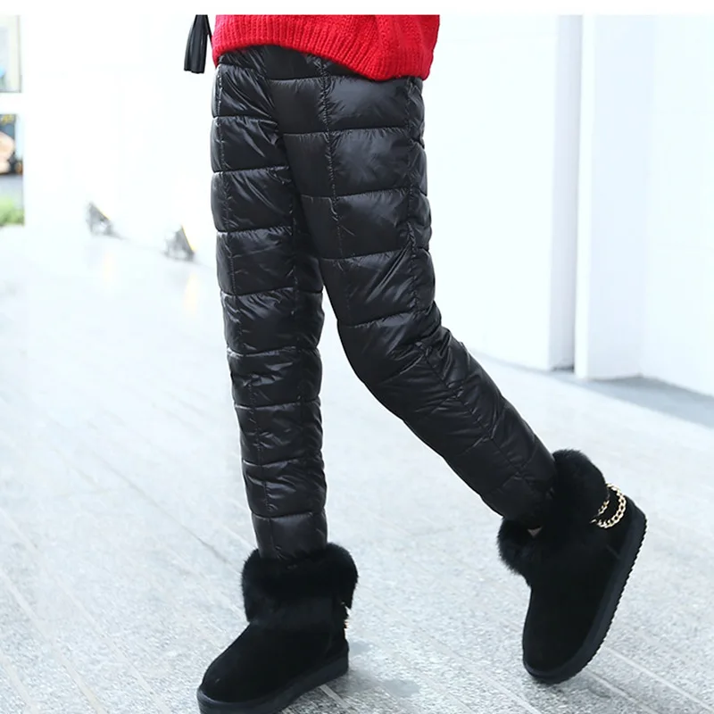 Winter Children Down Cotton Clothing Boys Pants Girls Leggings Kids Warm Down Trousers Windproof Waterproof Snow Pants For Kids