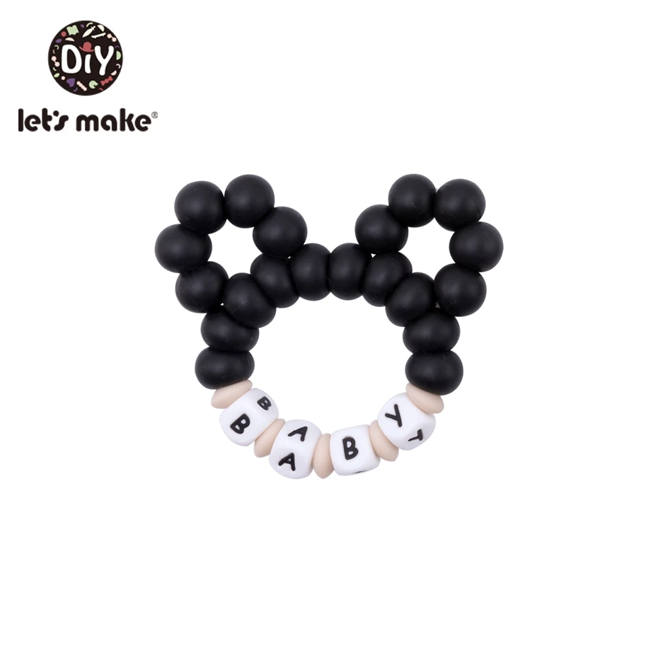 Let'S Make 1Pc Silicone Teether Beads Bracelet Teething Baby Rattle Stroller Bpa Free Toys | Мать и ребенок