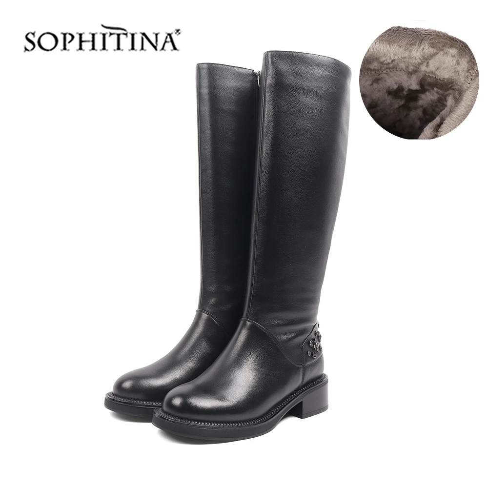 SOPHITINA/теплые женские ботинки Высококачественная удобная обувь из натуральной