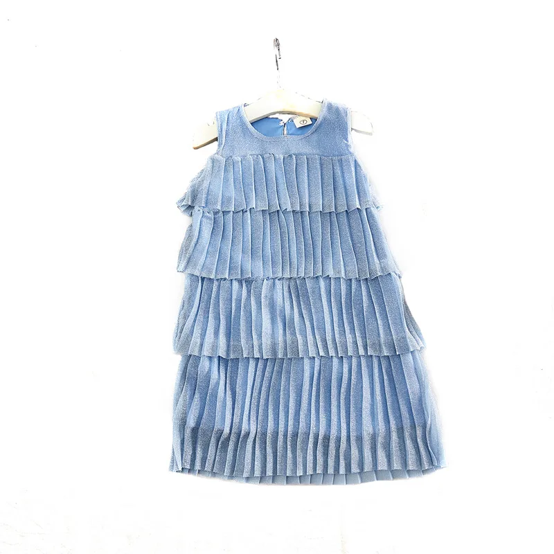 

New Summer Children Dresses Girls Korean Fashion Layered Cake Skirt Sleeveless Dress Casual Baby Girl Dresses 2 To 6 Years