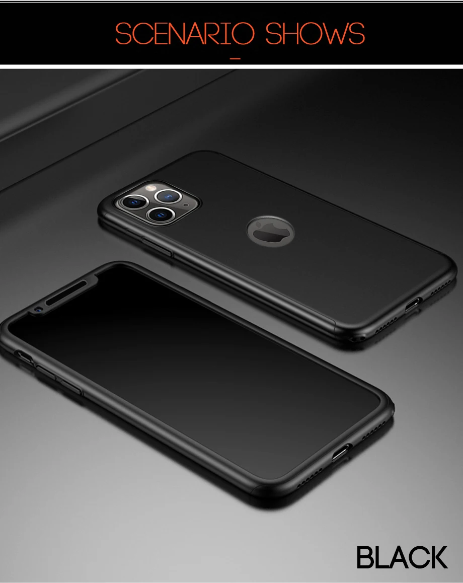 Роскошный 360 изогнутый полный Чехол для iPhone 11 Pro Max, защитный чехол для iPhone XR XS Max X 11 6 6 S 7 8 Plus, противоударный чехол, стекло