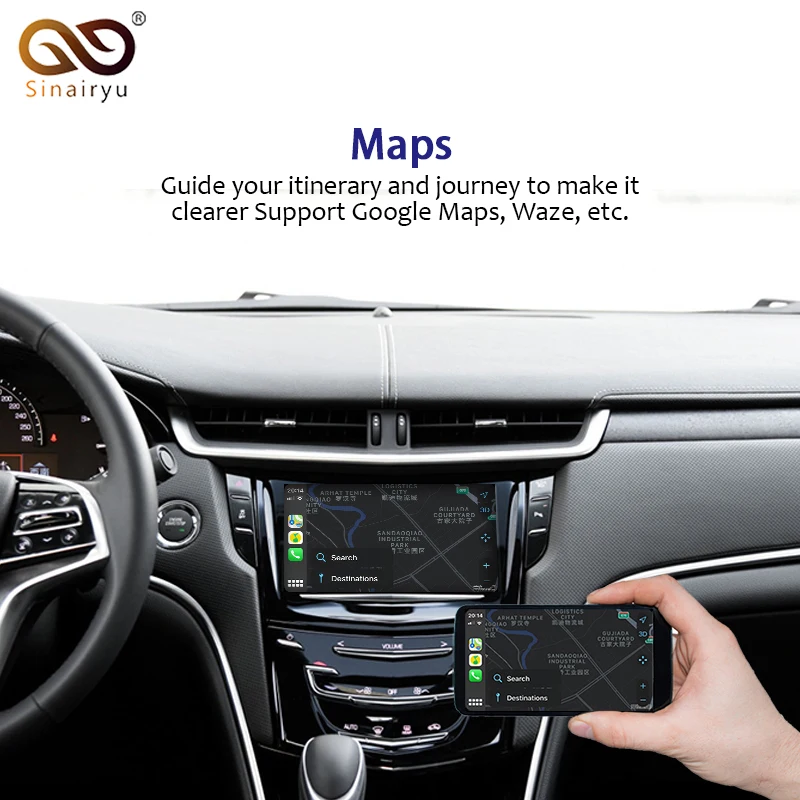 Sinairyu беспроводное Apple Carplay для Cadillac XTS 2014 2019 Android автомобильное зеркало в форме
