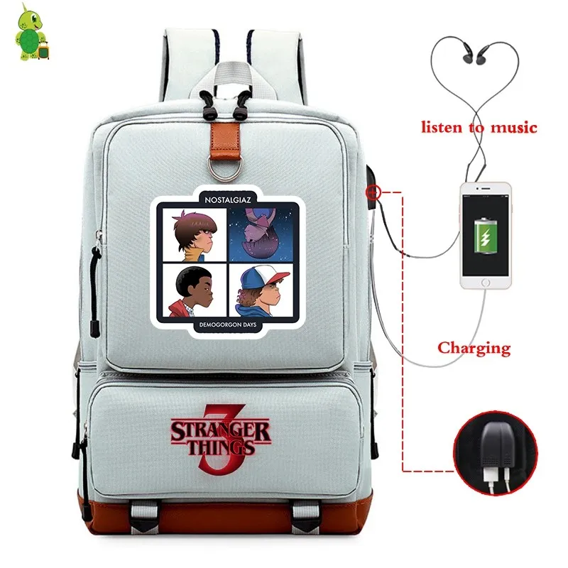 19 Mochila странные вещи рюкзаки мужские женские рюкзак USB зарядка путешествия ноутбук рюкзак большие школьные сумки для подростков мальчиков девочек - Цвет: 19