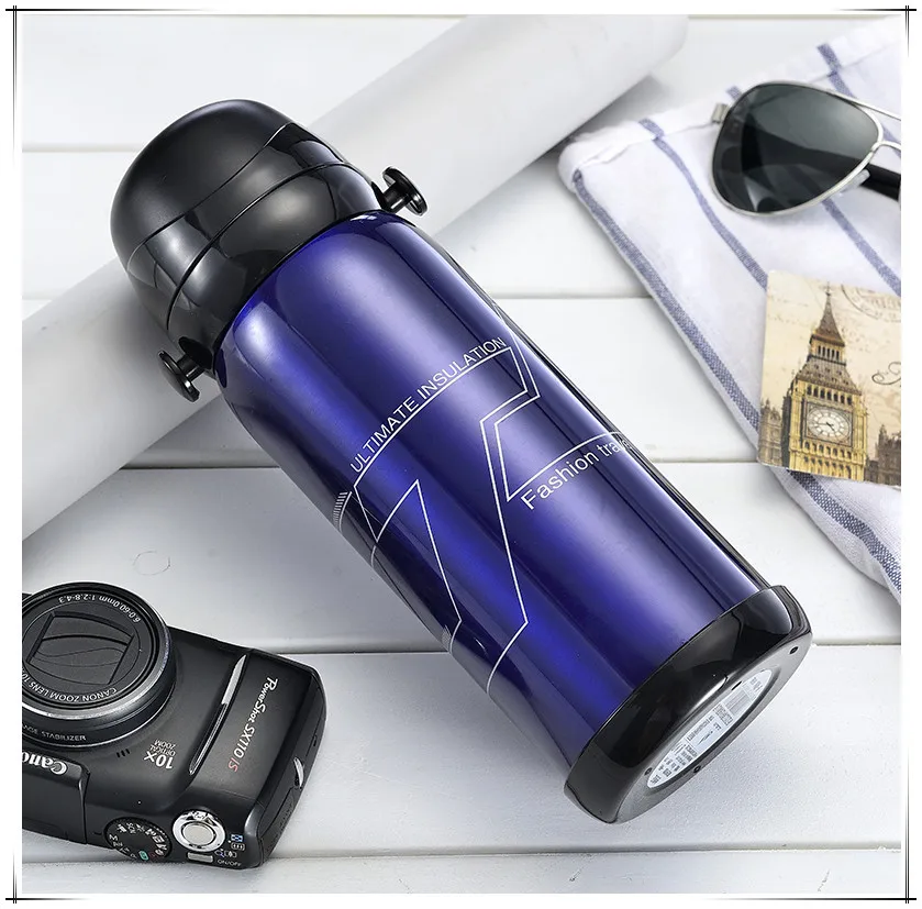 

800ml Capacity Outdoor Sports Thermos Cup 304 Stainless Steel Inner High Quality Office Portable Back Rope Thermos Pot