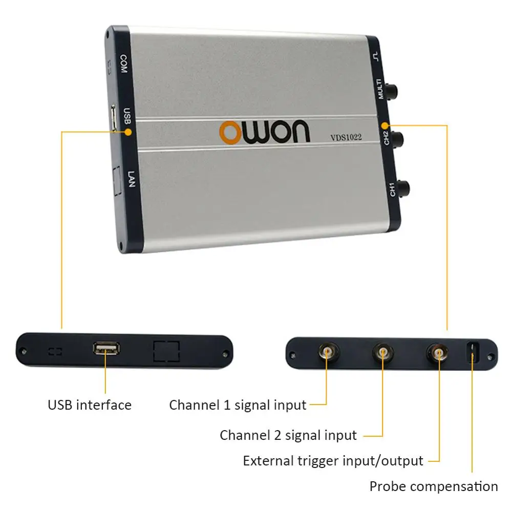 Цифровой осциллограф OWON VDS1022/VDS1022I 25 МГц частота дискретизации 100 Мвыб./с 2/4 канала