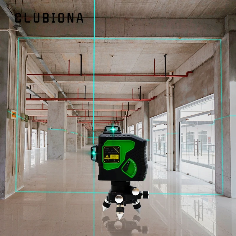 Clubiona 3D 12GH 12 линий лазерный уровень с самонивелирующимся супер мощным зеленым лазерным лучом и сертифицированной батареей MSDS