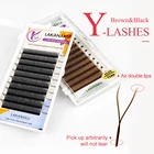 Ресницы LAKANAKU Y в форме цветущих ресниц, изгибы и бразильские объемные ресницы, размеры 8-15 мм, все реснички для наращивания