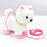 robot dog sound control interactive dog electronic toys plush puppy pet walk bark leash teddy toys for children festival gifts