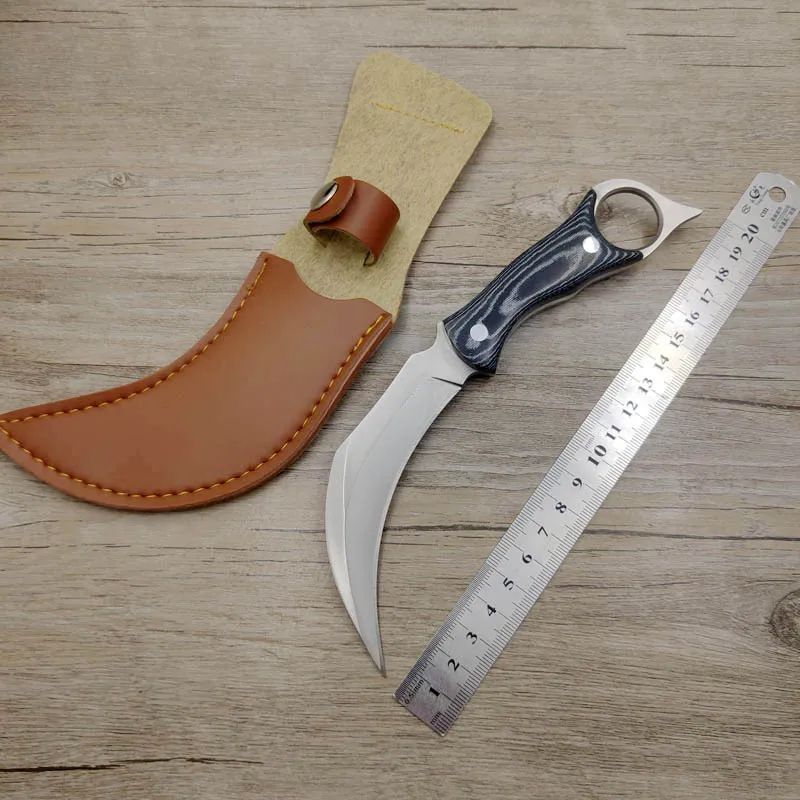 

Outdoor Stainless Steel Knife Tactical Knife Fixed Blade G10 Handle with Sheath