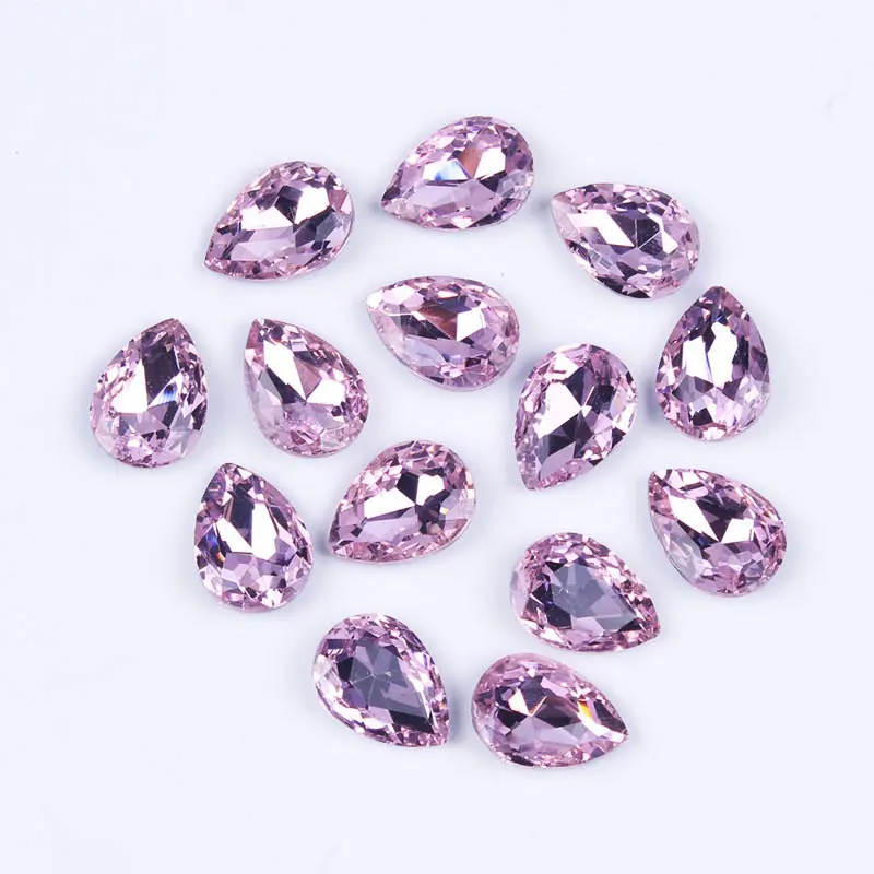 Камни и кристаллы в форме капли воды блестящие стразы для одежды незакрепленные