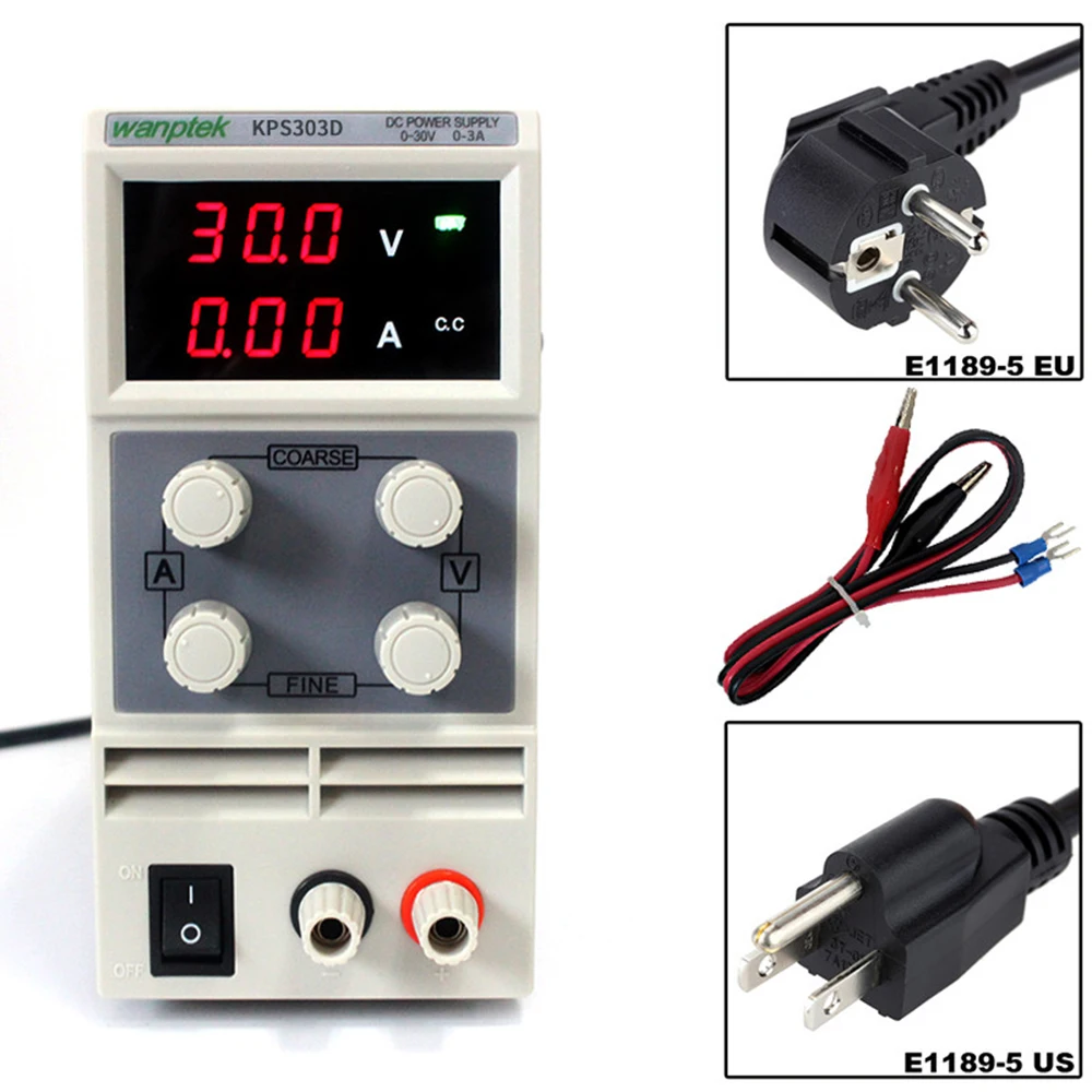

Automatic Conversion 110V/220V KPS303D LED display switch DC Power Supply protection function 0-30V/0-3A 0.1V/0.01A 4 Pcs