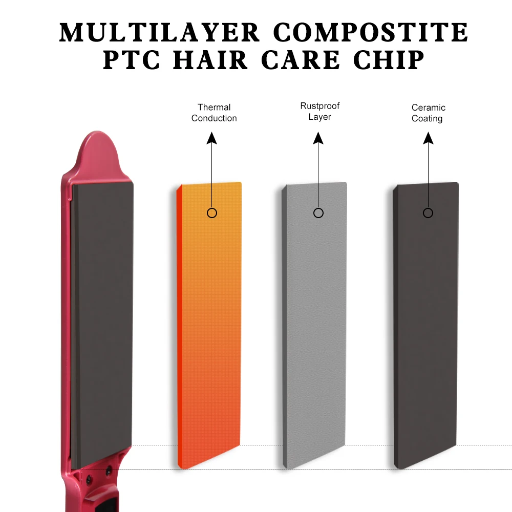 Выпрямитель для волос Honglin с регулировкой температуры керамический турмалиновый