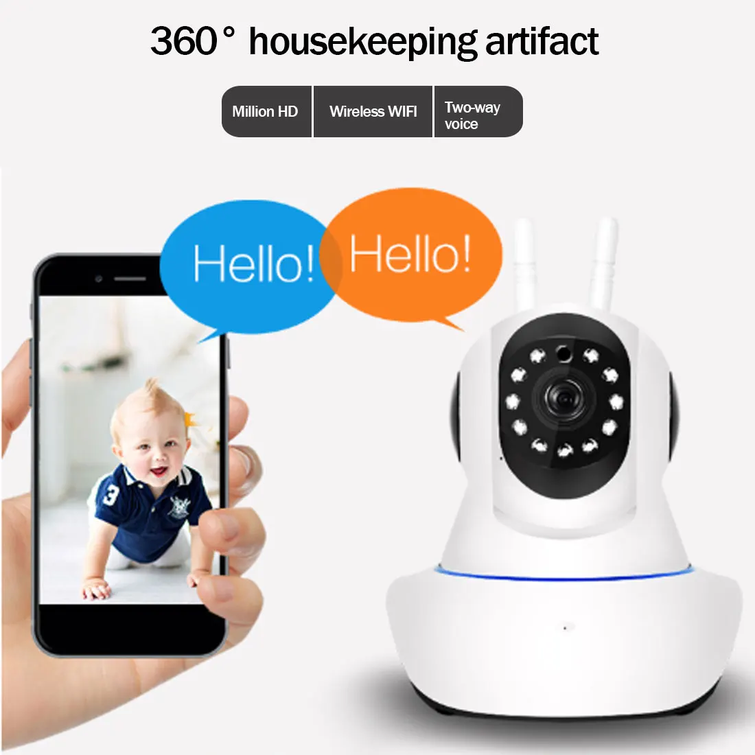 

1080P IP camera WIFI wireless camera home surveillance camera video surveillance Wifi pet infrared monitor audio for smart home