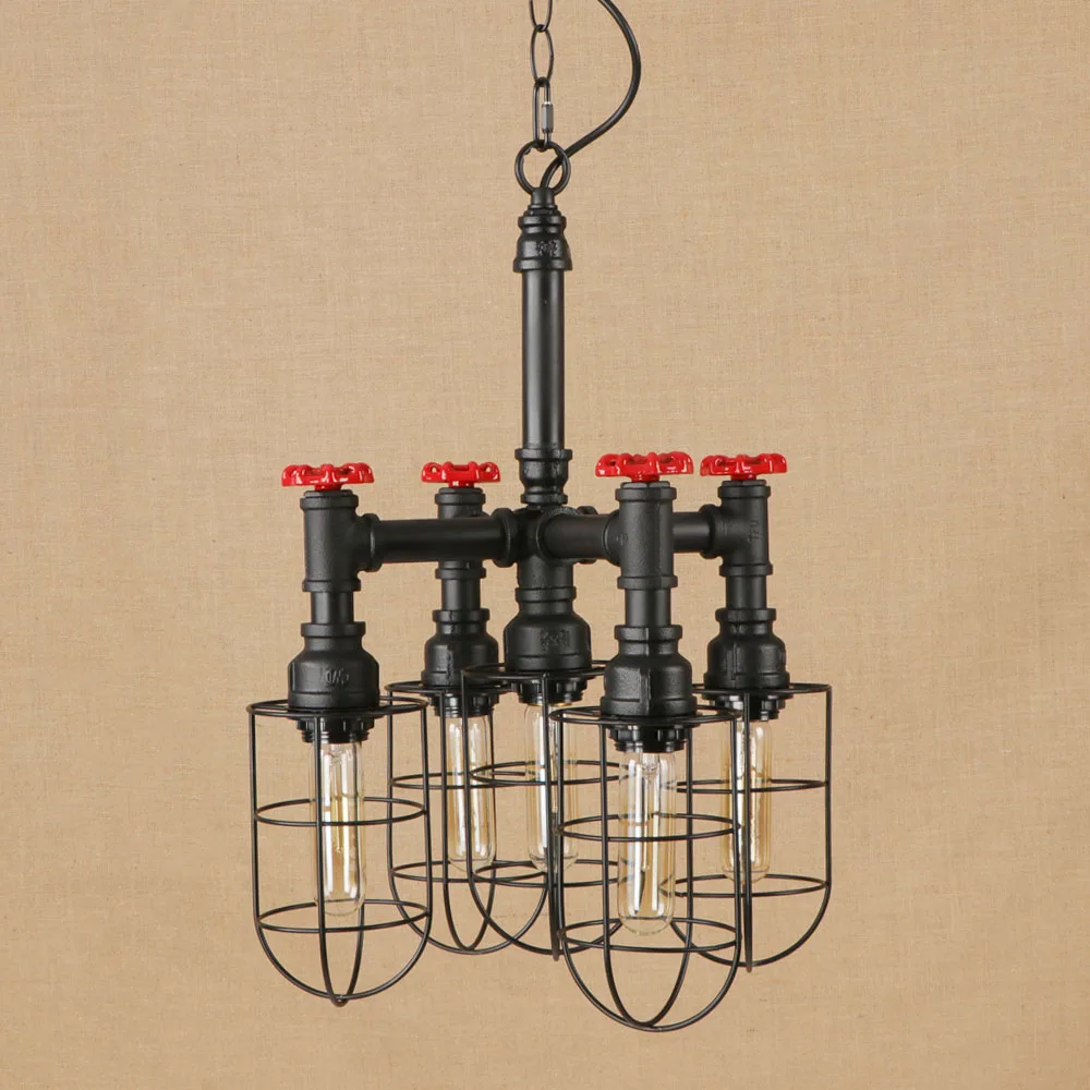 Винтажная железная Подвесная лампа в стиле ретро светодиодная 5 ламп подвесной