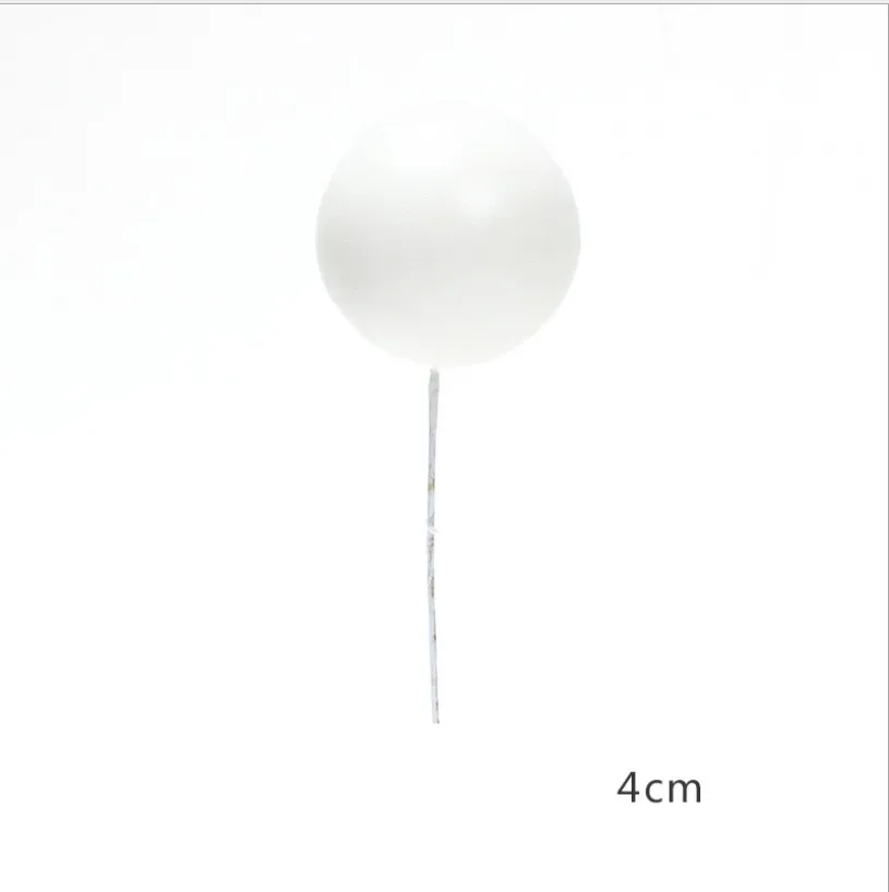 white 4cm 5pcs Cakelove 5 шт./лот Прекрасный Золотой шар торт Топпер кекс ко дню рождения для украшения детского душа детский день рождения праздничный свадебный сувенир поставки - Цвет: white 4cm 5pcs