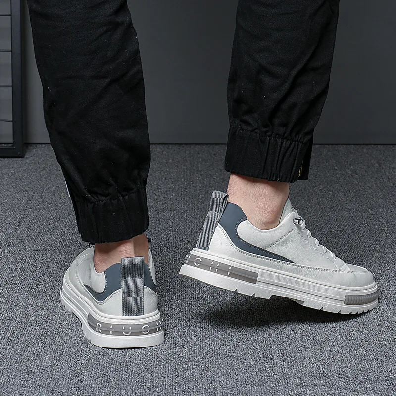 

sports shoes leather male han edition of new fund of 2020 autumn winters is joker white men casual shoes leather shoes