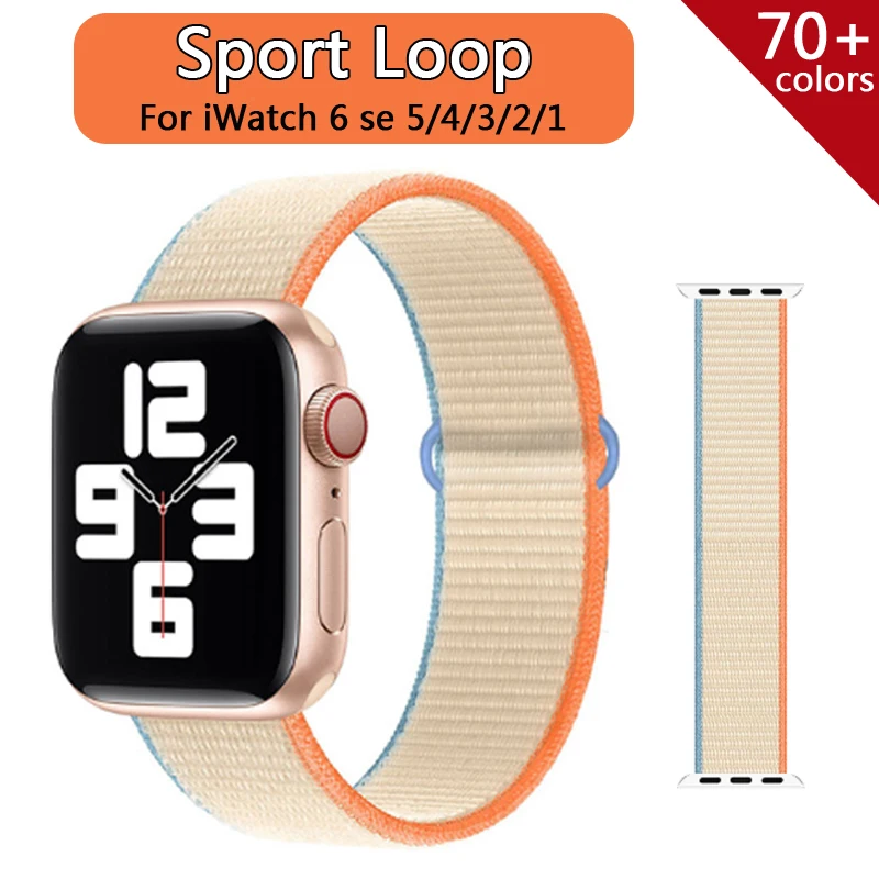 

Nylon Strap For Apple Watch band 44mm 40mm 42mm 38mm Watchband Belt Sport Loop Bracelet Smartwatch Series 34 5 SE 6 Accessories