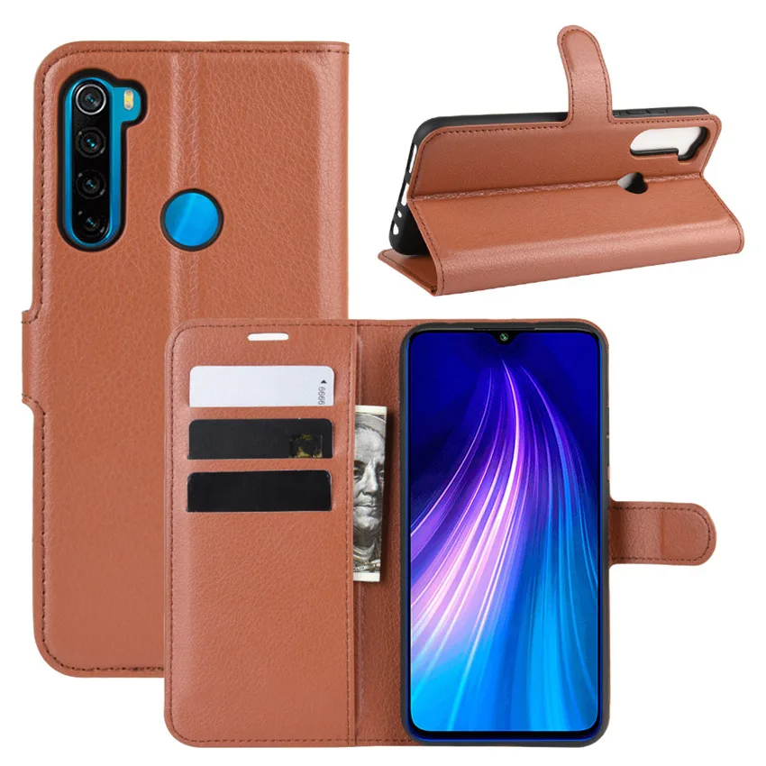 Чехол-бумажник для Xiaomi Redmi Note 8t кожаный флип-чехол телефона высококачественный