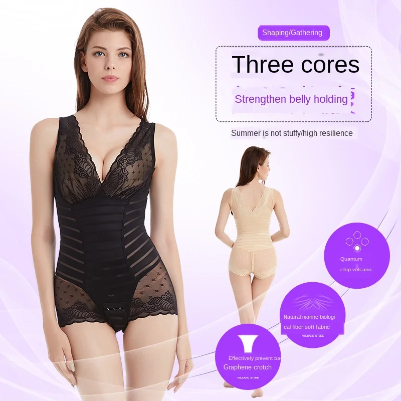 Кружевной Комбинезон для живота талии тренер хип Треугольники пряжкой шпильки