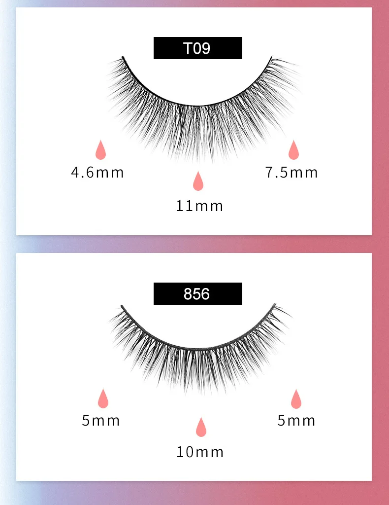 Новые 5 пар смешанные магнитные накладные ресницы натуральные длинные и жидкие
