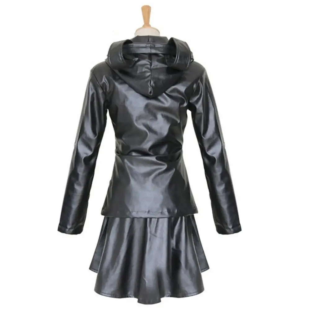 Костюм для косплея аниме Токио Гуль тоука Кирисима кожаное черное платье куртка