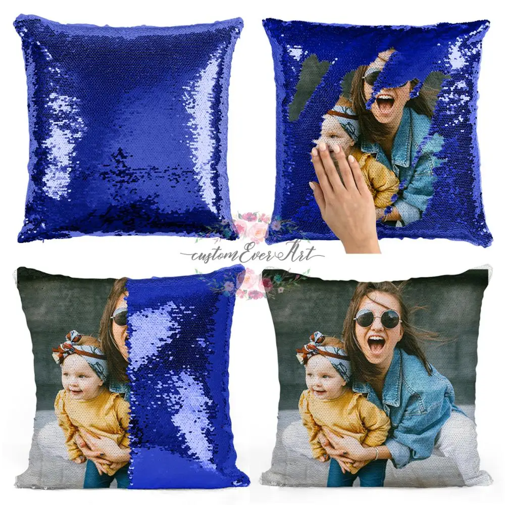 Персонализированные блесток Подушка подарок напечатать Ваш образ изготовленный