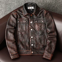 genuine leather jacket cowhide natural leather biker jacket mens 2021winter jackets for men fashion retro coat male clothes