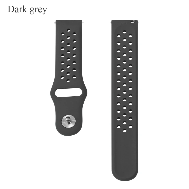 Dark gray BOORUI Amazfit Bip ремешок спортивный дышащий силикон 20 мм ремешок для Xiaomi Huami Amazfit Bip BIT Lite Youth Smart Watch - Цвет: Dark gray