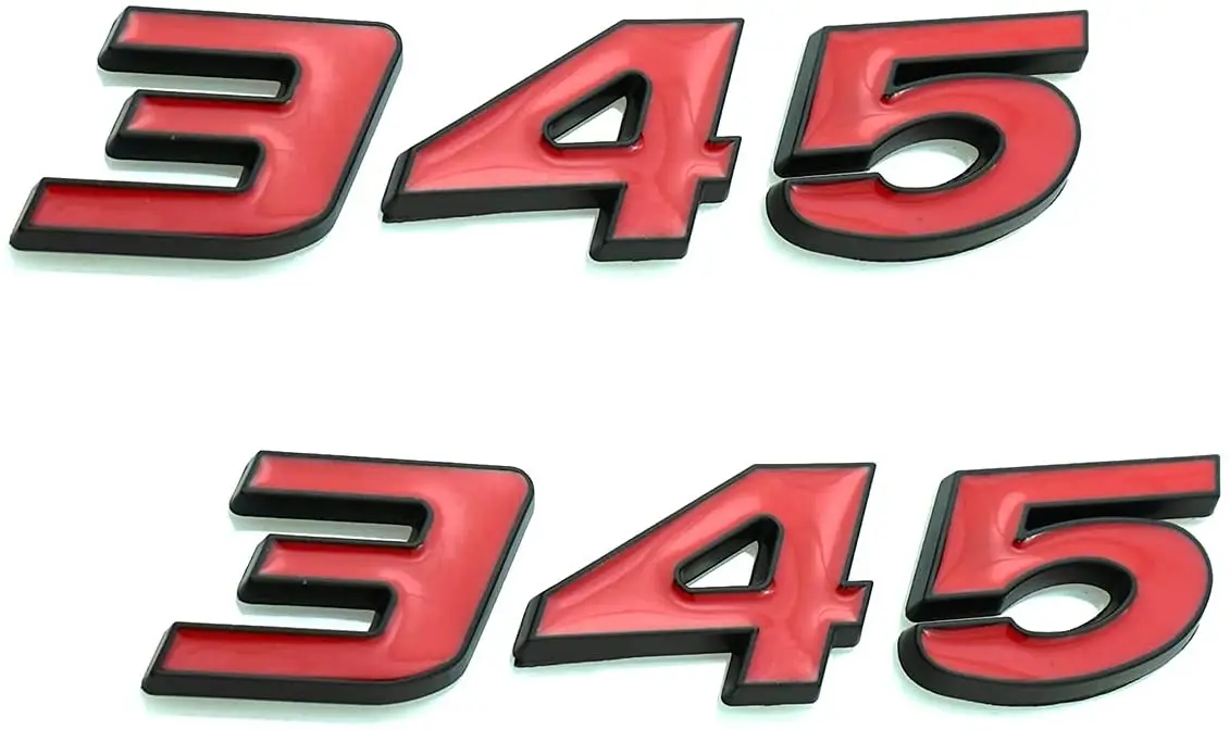 

2X 345 брызговик эмблема наклейка значок табличка 3D логотип (красный)
