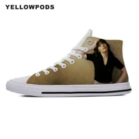 personality mens casual shoes hot cool pop funny high quality handiness zooey claire deschanel cute cartoon custom shoes white
